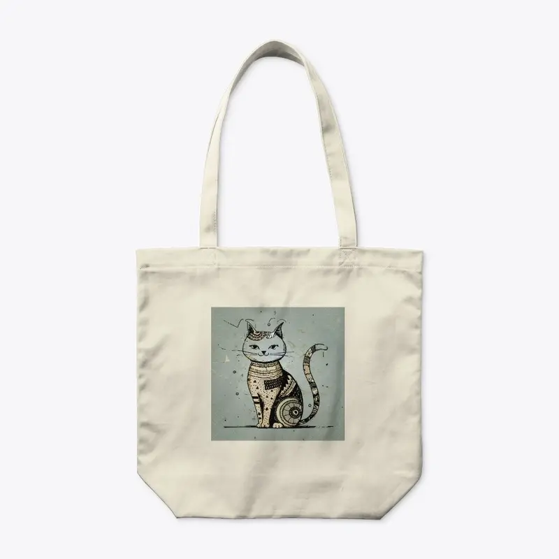 Whimsical Feline - Boho Minimalist Cat