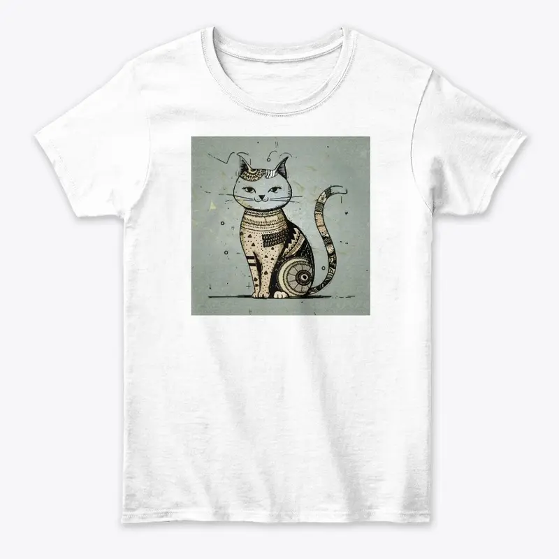 Whimsical Feline - Boho Minimalist Cat