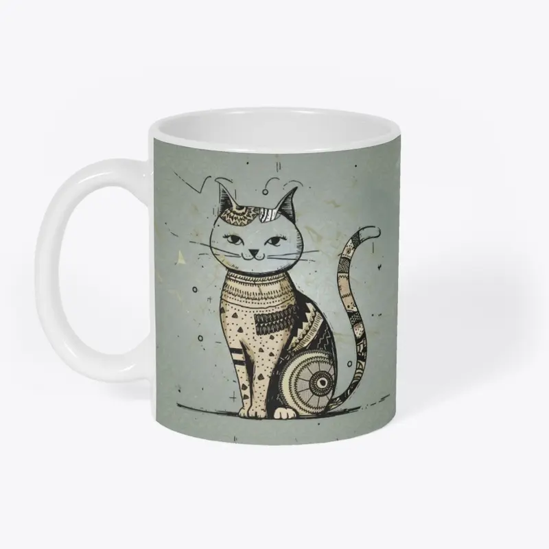 Whimsical Feline - Boho Minimalist Cat